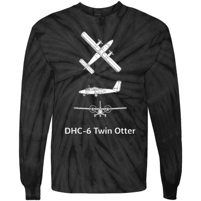 De Havilland Canada Dhc6 Twin Otter Plane Twin Otter Dhc6 Tie-Dye Long Sleeve Shirt