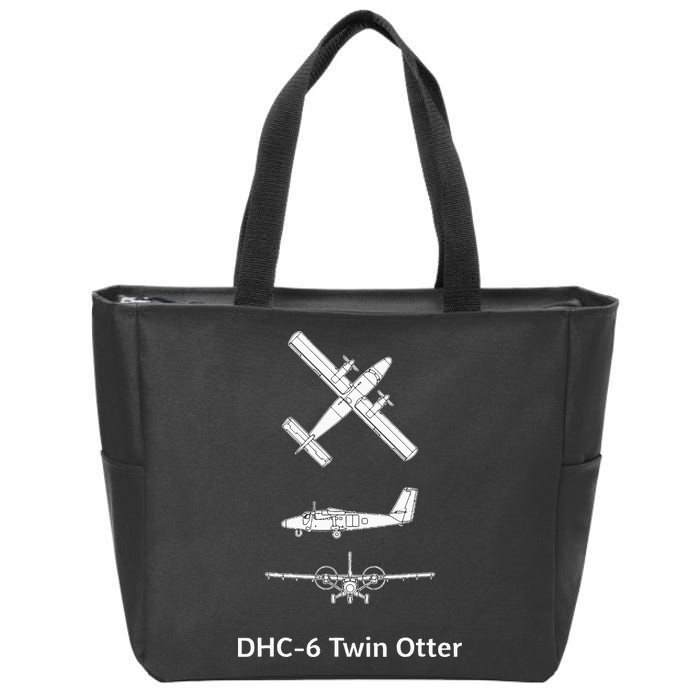 De Havilland Canada Dhc6 Twin Otter Plane Twin Otter Dhc6 Zip Tote Bag