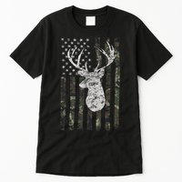 Deer Hunting Camo American Flag Tall T-Shirt