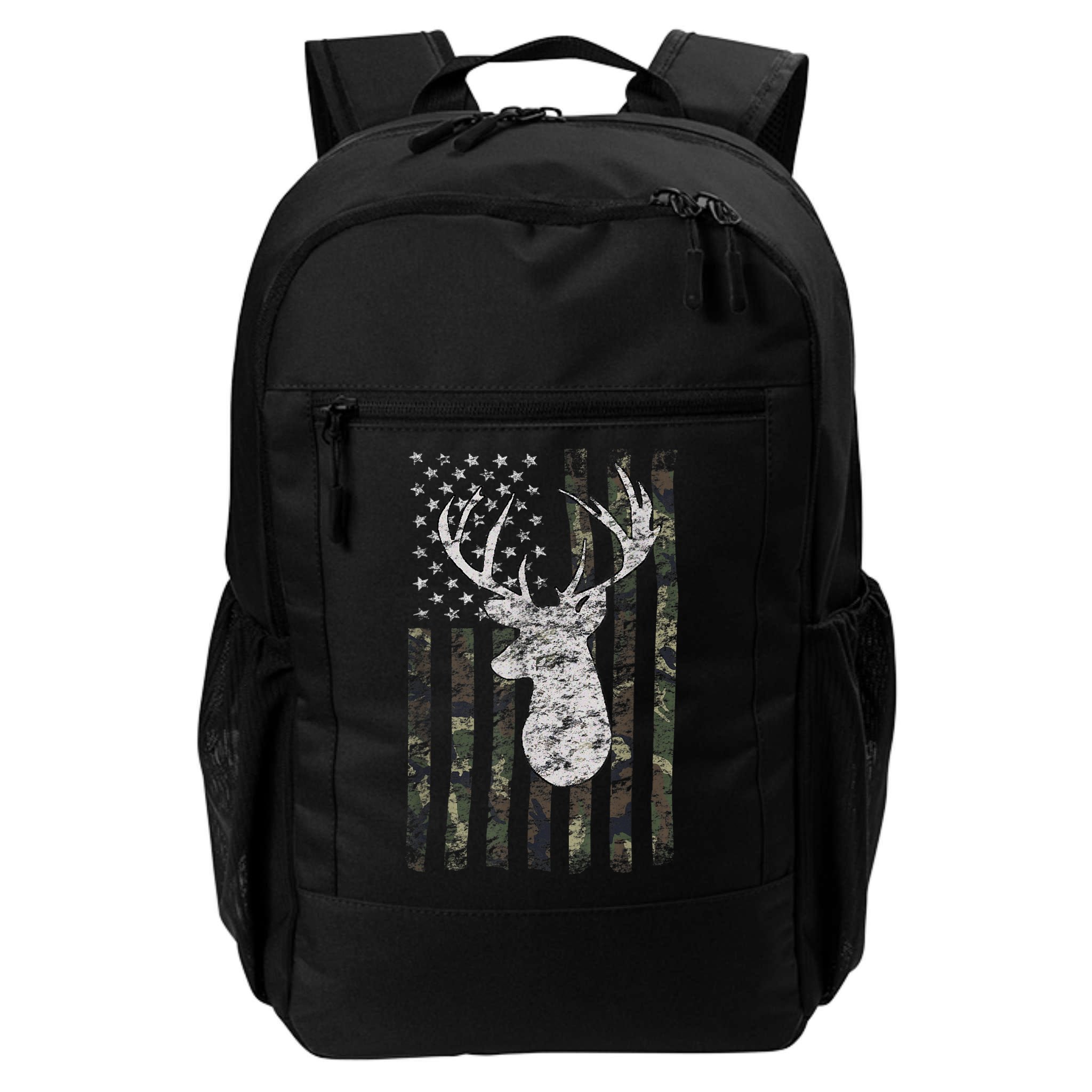 Deer Hunting Camo American Flag Backpack