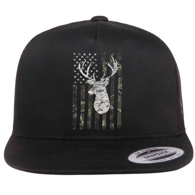 Deer Hunting Camo American Flag Flatbill Hat
