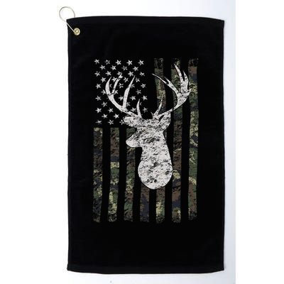 Deer Hunting Camo American Flag Golf Towel