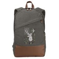Deer Hunting Camo American Flag Cotton Canvas Backpack