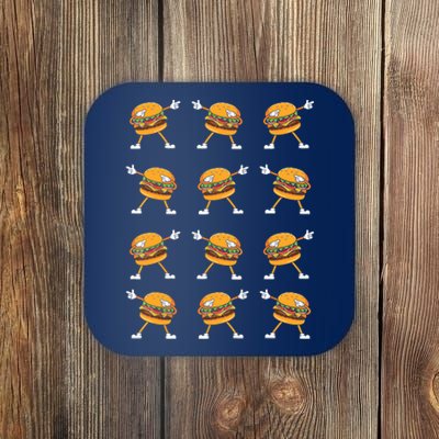 Dabbing Hamburger Cheeseburger, Dancing, Burger Lovers, Cute Coaster