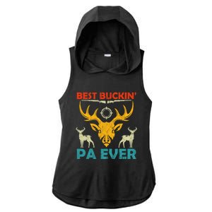 Deer Hunting Clothes Best Buckin Papa Ever Funny Gift Ladies PosiCharge Tri-Blend Wicking Draft Hoodie Tank