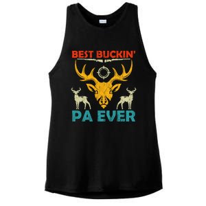 Deer Hunting Clothes Best Buckin Papa Ever Funny Gift Ladies PosiCharge Tri-Blend Wicking Tank