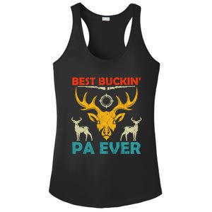 Deer Hunting Clothes Best Buckin Papa Ever Funny Gift Ladies PosiCharge Competitor Racerback Tank