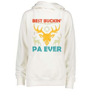 Deer Hunting Clothes Best Buckin Papa Ever Funny Gift Womens Funnel Neck Pullover Hood