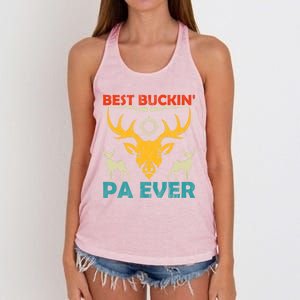 Deer Hunting Clothes Best Buckin Papa Ever Funny Gift Women's Knotted Racerback Tank