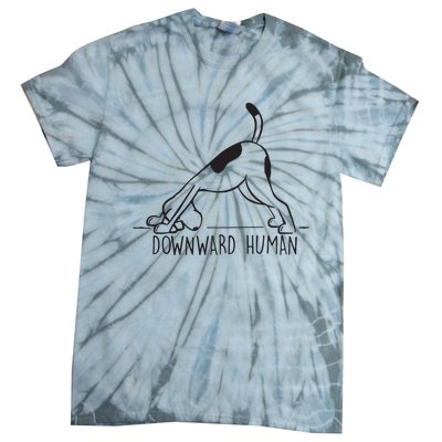 Downward Human Cute Puppy Yoga Dog Yoga Funnny Yoga Tie-Dye T-Shirt