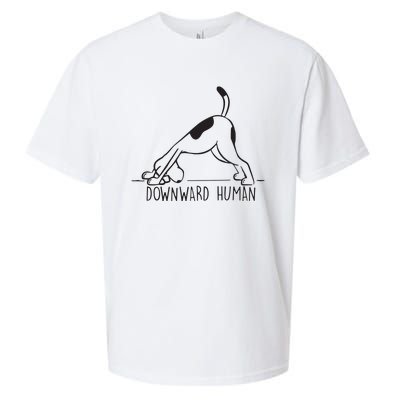 Downward Human Cute Puppy Yoga Dog Yoga Funnny Yoga Sueded Cloud Jersey T-Shirt