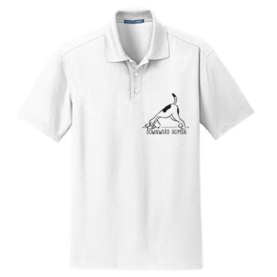 Downward Human Cute Puppy Yoga Dog Yoga Funnny Yoga Dry Zone Grid Polo