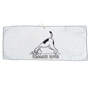 Downward Human Cute Puppy Yoga Dog Yoga Funnny Yoga Large Microfiber Waffle Golf Towel