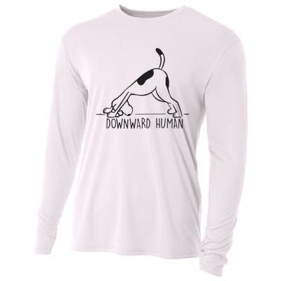 Downward Human Cute Puppy Yoga Dog Yoga Funnny Yoga Cooling Performance Long Sleeve Crew