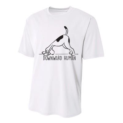 Downward Human Cute Puppy Yoga Dog Yoga Funnny Yoga Performance Sprint T-Shirt