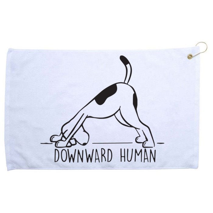 Downward Human Cute Puppy Yoga Dog Yoga Funnny Yoga Grommeted Golf Towel