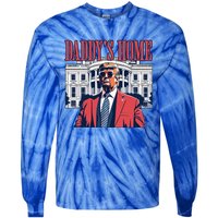 Daddys Home Cool Gift White House Trump 2024 Meaningful Gift Tie-Dye Long Sleeve Shirt