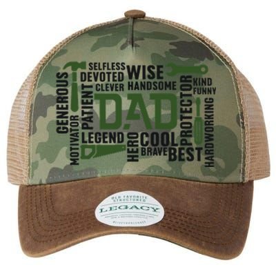 Dad Handyman Carpenter Dad Life I Totally Nailed It Legacy Tie Dye Trucker Hat