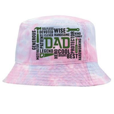 Dad Handyman Carpenter Dad Life I Totally Nailed It Tie-Dyed Bucket Hat