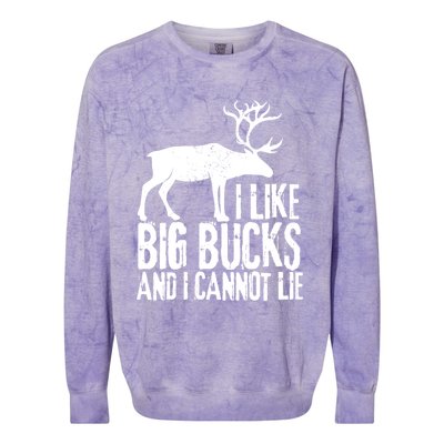 Distressed Hunting Cute Gift I Like Big Bucks And I Cannot Lie Meaningful Gift Colorblast Crewneck Sweatshirt