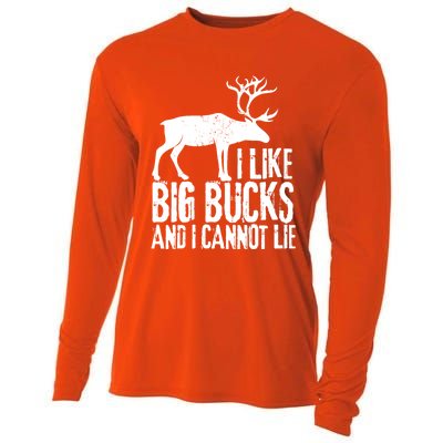 Distressed Hunting Cute Gift I Like Big Bucks And I Cannot Lie Meaningful Gift Cooling Performance Long Sleeve Crew