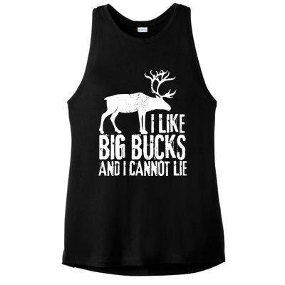 Distressed Hunting Cute Gift I Like Big Bucks And I Cannot Lie Meaningful Gift Ladies PosiCharge Tri-Blend Wicking Tank