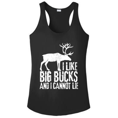 Distressed Hunting Cute Gift I Like Big Bucks And I Cannot Lie Meaningful Gift Ladies PosiCharge Competitor Racerback Tank