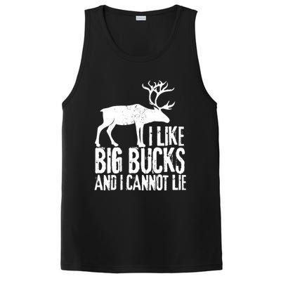 Distressed Hunting Cute Gift I Like Big Bucks And I Cannot Lie Meaningful Gift PosiCharge Competitor Tank