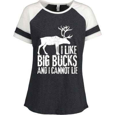 Distressed Hunting Cute Gift I Like Big Bucks And I Cannot Lie Meaningful Gift Enza Ladies Jersey Colorblock Tee