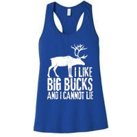 Distressed Hunting Cute Gift I Like Big Bucks And I Cannot Lie Meaningful Gift Women's Racerback Tank