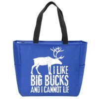 Distressed Hunting Cute Gift I Like Big Bucks And I Cannot Lie Meaningful Gift Zip Tote Bag