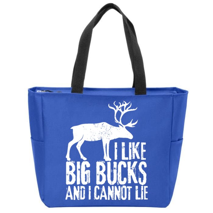 Distressed Hunting Cute Gift I Like Big Bucks And I Cannot Lie Meaningful Gift Zip Tote Bag