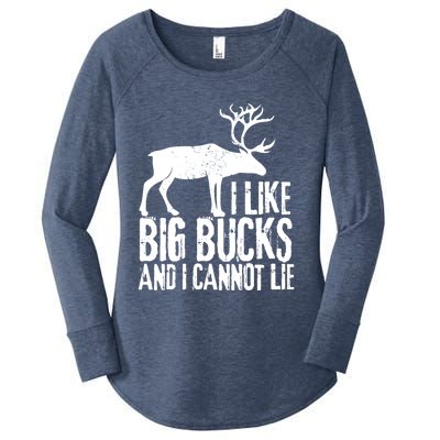 Distressed Hunting Cute Gift I Like Big Bucks And I Cannot Lie Meaningful Gift Women's Perfect Tri Tunic Long Sleeve Shirt