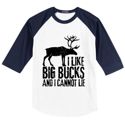 Distressed Hunting Cute Gift I Like Big Bucks And I Cannot Lie Meaningful Gift Baseball Sleeve Shirt