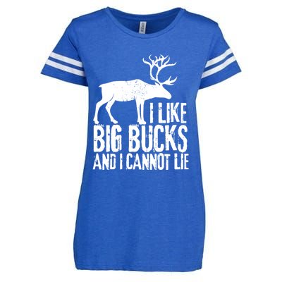 Distressed Hunting Cute Gift I Like Big Bucks And I Cannot Lie Meaningful Gift Enza Ladies Jersey Football T-Shirt