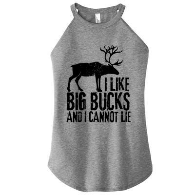 Distressed Hunting Cute Gift I Like Big Bucks And I Cannot Lie Meaningful Gift Women's Perfect Tri Rocker Tank