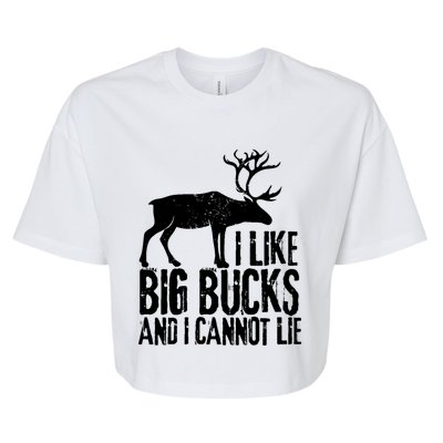 Distressed Hunting Cute Gift I Like Big Bucks And I Cannot Lie Meaningful Gift Bella+Canvas Jersey Crop Tee