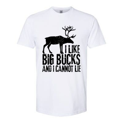 Distressed Hunting Cute Gift I Like Big Bucks And I Cannot Lie Meaningful Gift Softstyle CVC T-Shirt