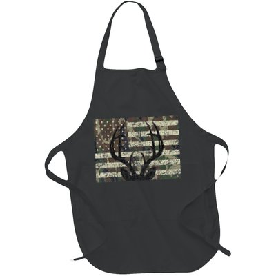Deer Hunting Camo American Flag Buck Antlers Hunter Country Apron