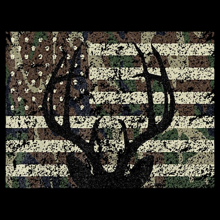 Deer Hunting Camo American Flag Buck Antlers Hunter Country 16 in Basic Backpack