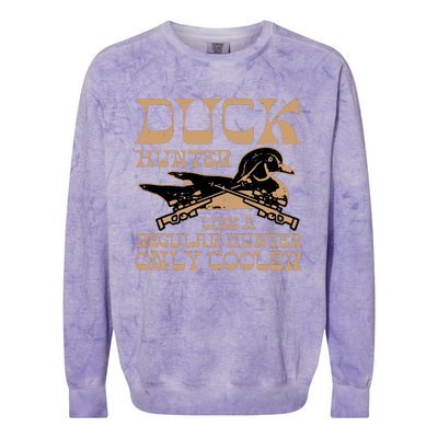 Duck Hunter Cooler Funny Waterfowl Hunting Colorblast Crewneck Sweatshirt