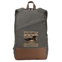 Duck Hunter Cooler Funny Waterfowl Hunting Cotton Canvas Backpack