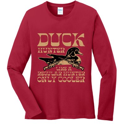 Duck Hunter Cooler Funny Waterfowl Hunting Ladies Long Sleeve Shirt