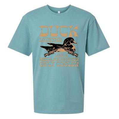 Duck Hunter Cooler Funny Waterfowl Hunting Sueded Cloud Jersey T-Shirt