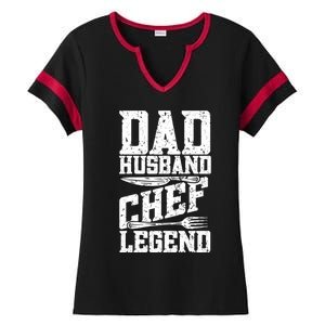 Dad Husband Chef Legend Cook Cooking Funny Chef Gift Ladies Halftime Notch Neck Tee