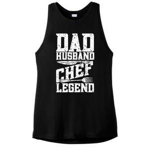 Dad Husband Chef Legend Cook Cooking Funny Chef Gift Ladies PosiCharge Tri-Blend Wicking Tank