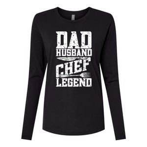 Dad Husband Chef Legend Cook Cooking Funny Chef Gift Womens Cotton Relaxed Long Sleeve T-Shirt