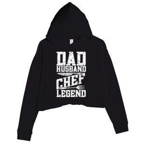 Dad Husband Chef Legend Cook Cooking Funny Chef Gift Crop Fleece Hoodie