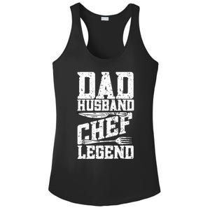 Dad Husband Chef Legend Cook Cooking Funny Chef Gift Ladies PosiCharge Competitor Racerback Tank