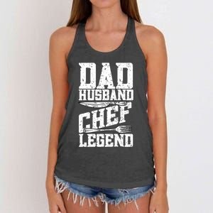 Dad Husband Chef Legend Cook Cooking Funny Chef Gift Women's Knotted Racerback Tank